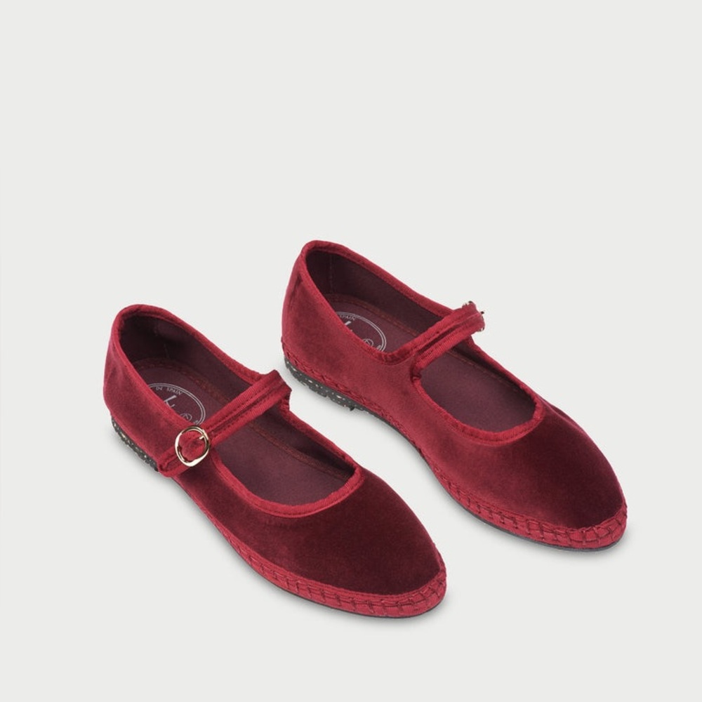 ✨ Flabelus “Lucrecia” Mary Jane – Burgundy Velvet – Size 42 (EU) – NIB ✨